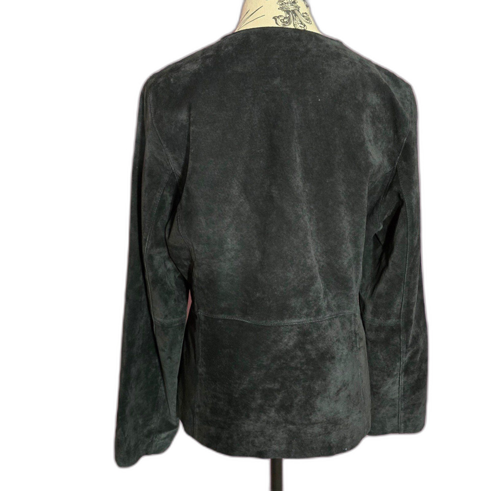 Button Bown Leather Suede Jacket - image 5